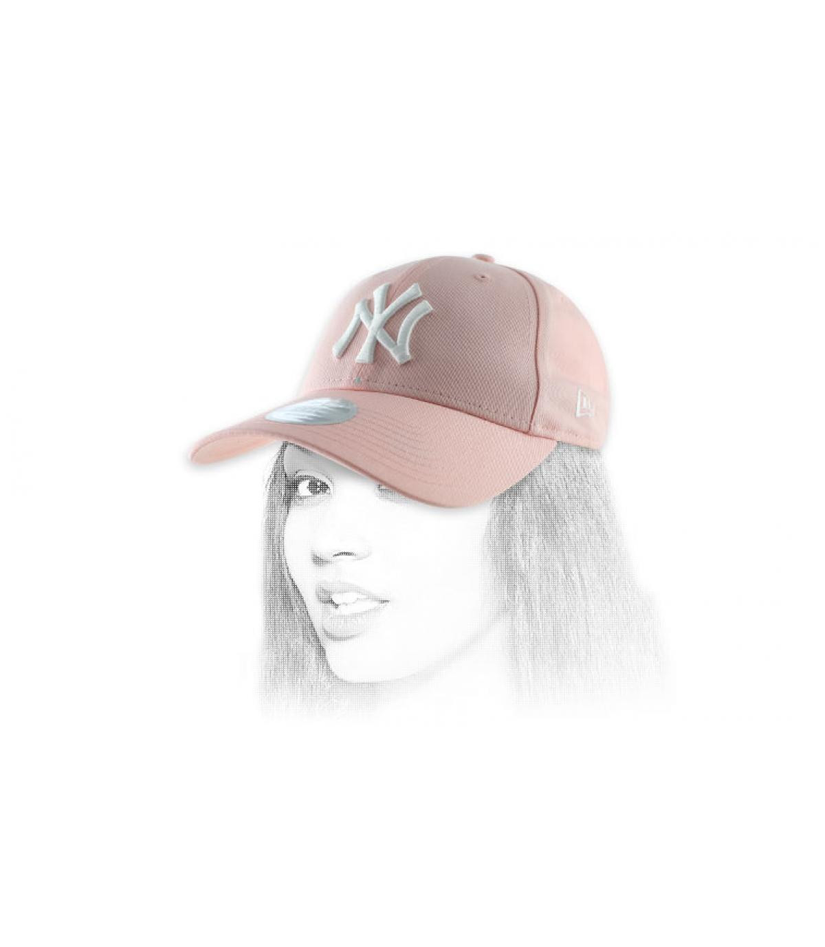 vrouw roze hoed NY Cap Femme NY League Essential pink